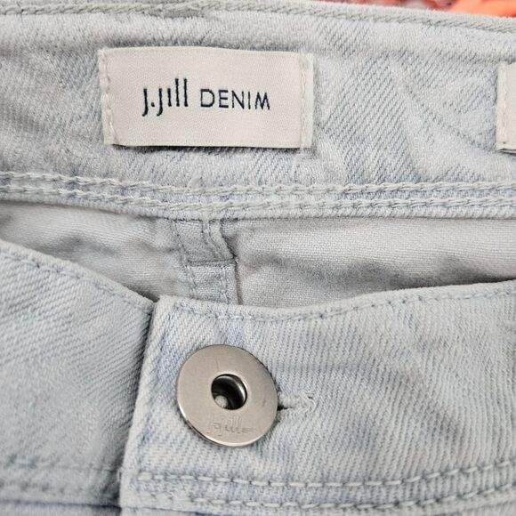 J. Jill Authentic Fit Slim Ankle Floral Print Jeans Womens 14 (35x28) Blue White - Picture 2 of 11